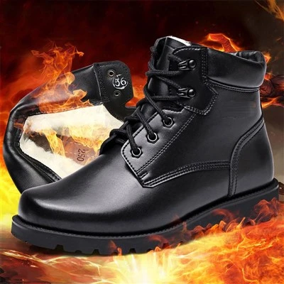 Winter Soldier Taktische Outdoor-Schneestiefel aus Wolle und Vollleder